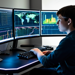 A focused young adult gamer, wearing modest, casual attire, sits at a sleek, ergonomic gaming desk. Multiple high-tech monitors display complex game statistics and intricate charts with abstract data visualizations, illuminated by a soft, strategic glow. The gamer's expression evolves from deep concentration to a moment of clear understanding and insight. The modern gaming room features subtle ambient lighting, reflecting a calm and strategic atmosphere. Professional photography, high resolution, soft cinematic lighting, intricate details, perfect anatomy, correct proportions, natural pose, well-formed hands, proper finger count, natural body proportions, fully clothed, modest clothing, appropriate attire, professional dress, safe for work, appropriate content, family-friendly.