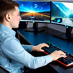 **

A gamer, fully clothed in casual but modest clothing, sitting comfortably in a high-end gaming chair in a brightly lit, modern PC방 in Poland. Focus on the ergonomic chair and professional gaming equipment (keyboard, mouse, monitor). Other gamers are visible in the background, also focused on their screens.  Safe for work, appropriate content, perfect anatomy, correct proportions, natural pose, well-formed hands, proper finger count, natural body proportions, professional, modest.

**
